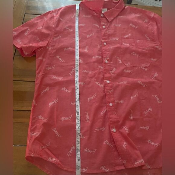 Men’s Anheiser Busch Budweiser Short Sleeve Button Down Shirt Size XL - Picture 7 of 8